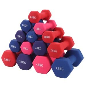 Plastic-coated solid cast iron women's dumbbell for yoga and fitness, hexagonal matte sports equipment